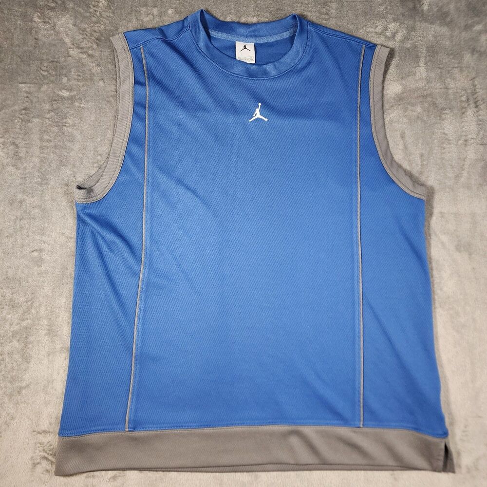 Jordan Men's XL Sleeveless Training Tank Top Blue Gray Performance Athletic Gym